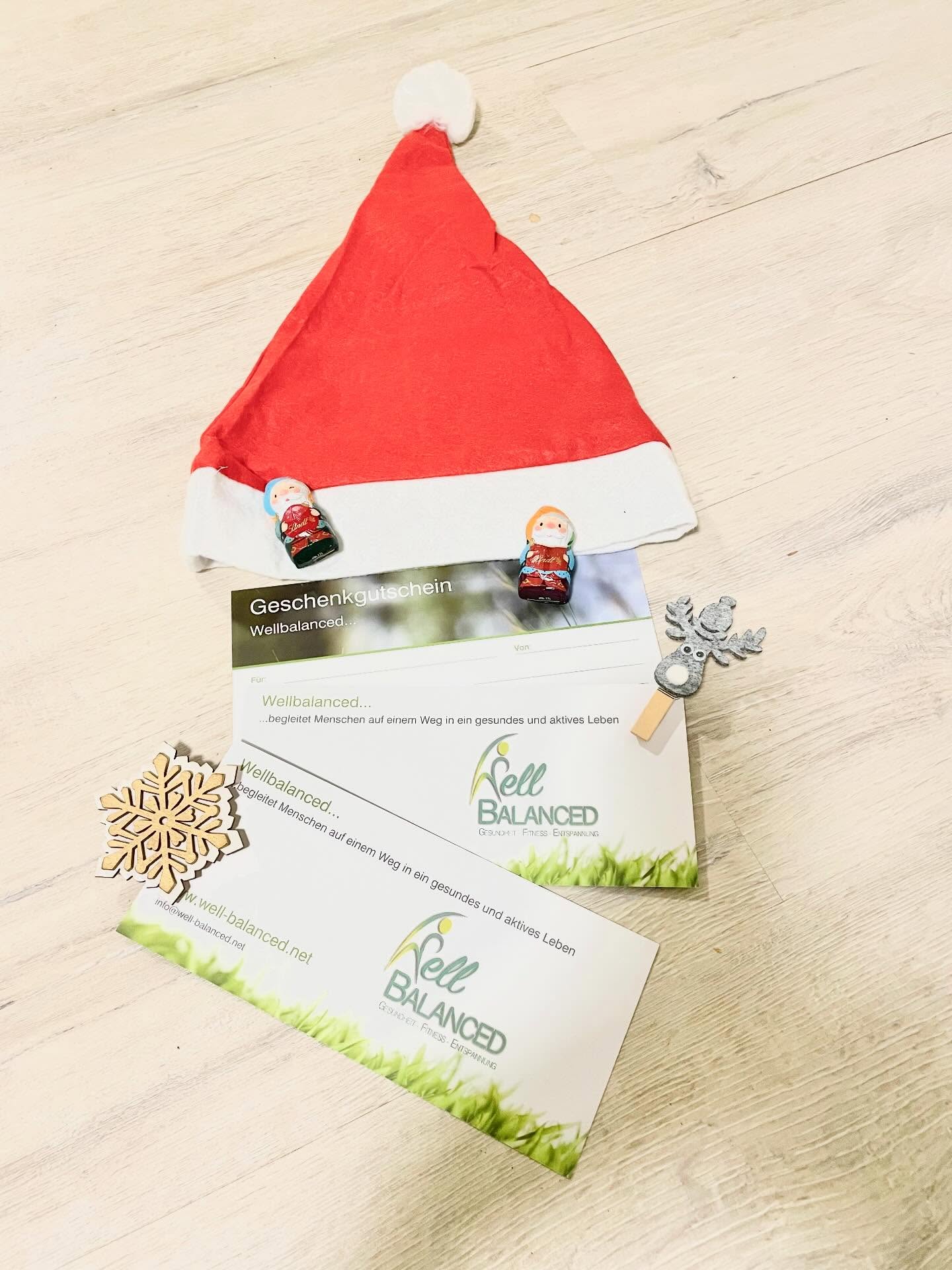 Suchst du noch ein passendes Geschenk? Dann verschenke Gutscheine von Wellbalanced. Im Januar starten wieder unsere neuen Kurse. Ob Yoga, Rücken-Fit oder Body-Fit- für jeden ist etwas dabei!