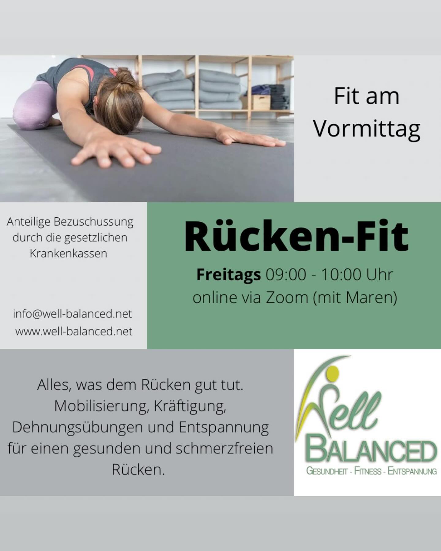 Eine tolle Möglichkeit bequem von zu Hause aus, was für den Rücken zu tun. Bei Interesse einfach melden! 🙌🏻